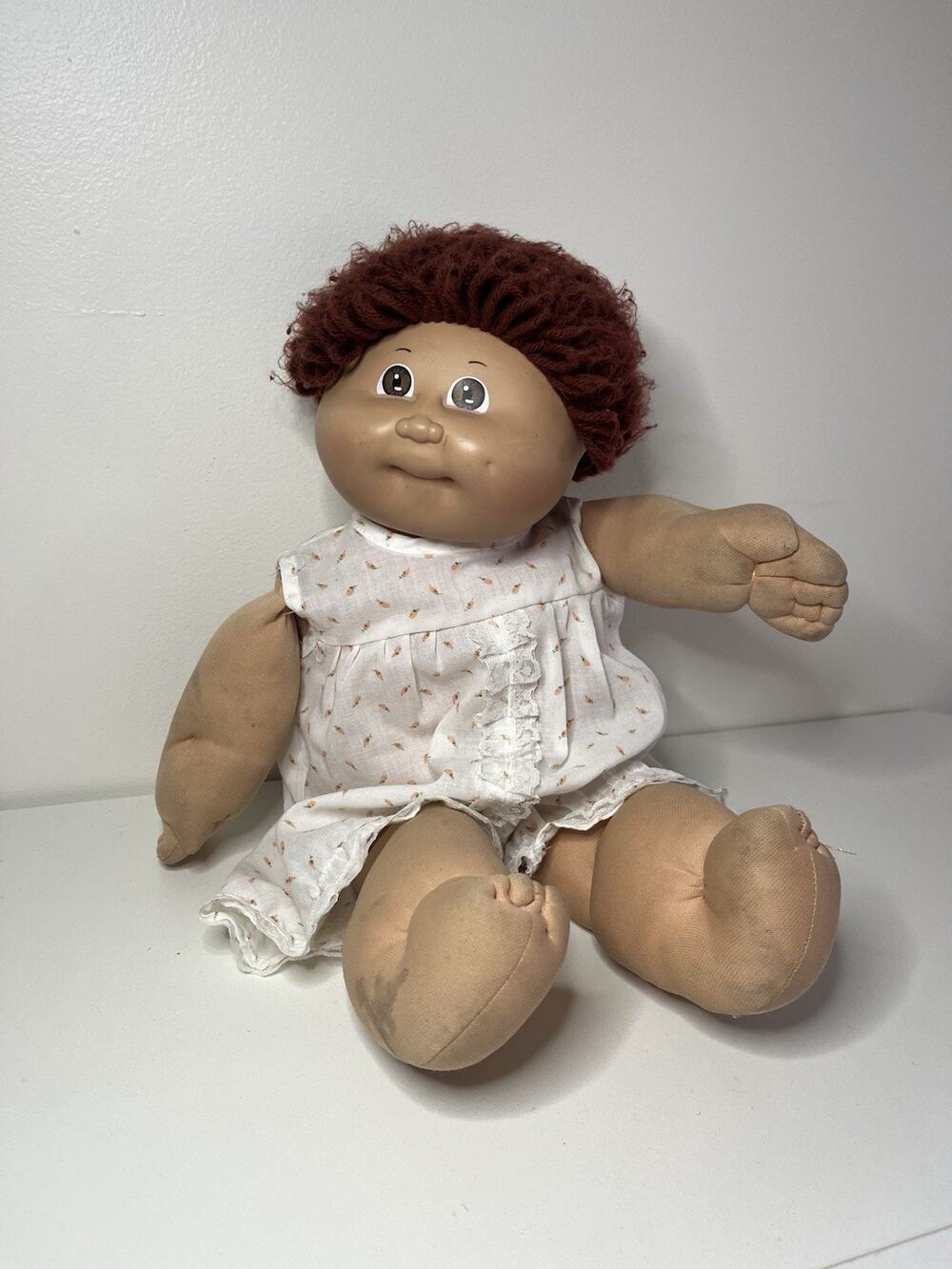 Cabbage Patch Doll Original White Pink Rosebud Romper With Lace Outfit + Doll